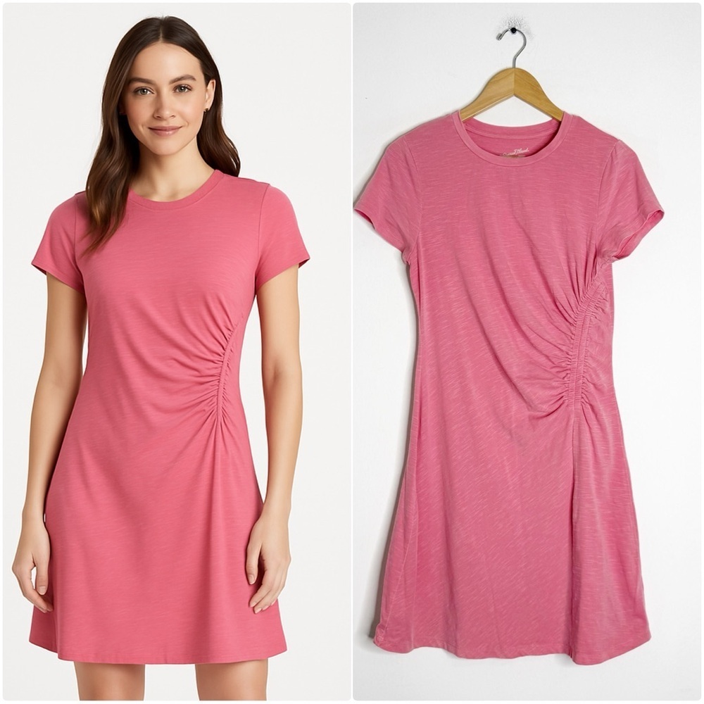 Universal Thread Pink Ruched T-Shirt Dress Size Small